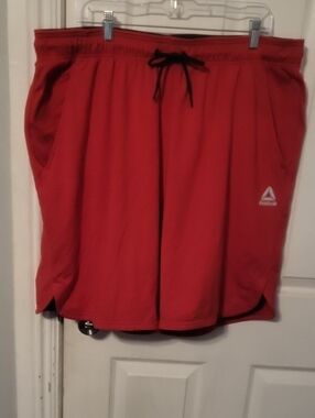 Reebok Red Athletic Sjorts with Black Drawstring